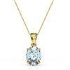 Image 2 : 2.5 ctw Aquamarine Designer Necklace 18k Yellow Gold - REF-33G8W