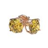 Image 3 : 1 ctw Certified Intense Yellow Diamond Stud Earrings 10k Rose Gold - REF-95G3W