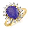 Image 1 : 3.05 ctw Tanzanite & Diamond Ring 10k Yellow Gold - REF-96Y8X