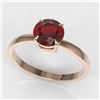 Image 2 : 2 ctw Garnet Designer Engagment Ring 14k Rose Gold - REF-18H8R