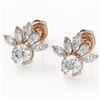 Image 1 : 1.75 ctw Diamond Designer Earrings 18K Rose Gold - REF-168G8W