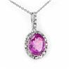 Image 1 : 2.05 ctw Amethyst & Diamond Pendant 10k White Gold - REF-8A2N