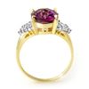 Image 2 : 3.20 ctw Amethyst & Diamond Ring 10k Yellow Gold - REF-23A3N