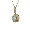 Image 1 : 3.82 ctw Aquamarine & Diamond Victorian Necklace 14K Yellow Gold - REF-136A8N