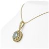 Image 3 : 3.82 ctw Aquamarine & Diamond Victorian Necklace 14K Yellow Gold - REF-136A8N