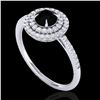 Image 2 : 1 ctw Micro Pave VS/SI Diamond Solitaire Ring Halo 18k White Gold - REF-54W8H