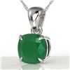 Image 1 : 2 Cushion Cut ctw Emerald Designer Necklace 18k White Gold - REF-28H6R