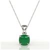 Image 2 : 2 Cushion Cut ctw Emerald Designer Necklace 18k White Gold - REF-28H6R