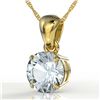 Image 1 : 2 ctw Aquamarine Designer Necklace 18k Yellow Gold - REF-34K3Y