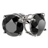 Image 3 : 4 ctw Fancy Black Diamond Solitaire Stud Earrings 10k White Gold - REF-68A8N
