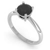 Image 2 : 1.0 ctw Black Diamond Engagment Designer Ring 14k White Gold - REF-26K4Y