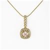 Image 2 : 2.15 ctw Morganite & Diamond Victorian Necklace 14K Yellow Gold - REF-86H8R