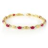 Image 1 : 3.25 ctw Ruby Bracelet 10k Yellow Gold - REF-34K3Y