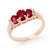 Image 1 : 1.18 ctw Ruby & Diamond Ring 18k Rose Gold - REF-40W9H