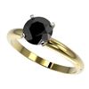 Image 1 : 1.50 ctw Fancy Black Diamond Solitaire Engagment Ring 10k Yellow Gold - REF-39M3G