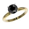 Image 2 : 1.50 ctw Fancy Black Diamond Solitaire Engagment Ring 10k Yellow Gold - REF-39M3G