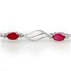 Image 2 : 3.02 ctw Ruby & Diamond Bracelet 10k White Gold - REF-40F9M