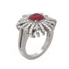 Image 1 : 3.23 ctw Ruby & Diamond Ring 18K White Gold - REF-168K2Y