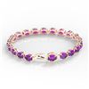 Image 3 : 29 ctw Amethyst & VS/SI Diamond Micro Pave Bracelet 14k Rose Gold - REF-117H3R