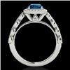 Image 2 : 1.50 ctw SI Certified Fancy Blue Diamond Solitaire Halo Ring 10k White Gold - REF-133H6R