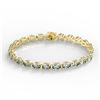 Image 2 : 20 ctw Aquamarine Eternity Designer Bracelet 14k Yellow Gold - REF-178A2N