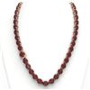 Image 3 : 145 ctw Garnet & Diamond Micro Eternity Necklace 14k Rose Gold - REF-455M6G
