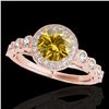 Image 1 : 1.50 ctw Certified SI/I Fancy Intense Yellow Diamond Ring 10k Rose Gold - REF-204A5N