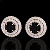 Image 1 : 2 ctw Micro Pave VS/SI Diamond Certified Stud Earrings 14k Rose Gold - REF-100W8H