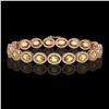 Image 1 : 12.73 ctw Fancy Citrine & Diamond Micro Pave Halo Bracelet 10k Rose Gold - REF-263F6M