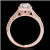 Image 2 : 1.36 ctw Certified Diamond Solitaire Halo Ring 10k Rose Gold - REF-204R5K