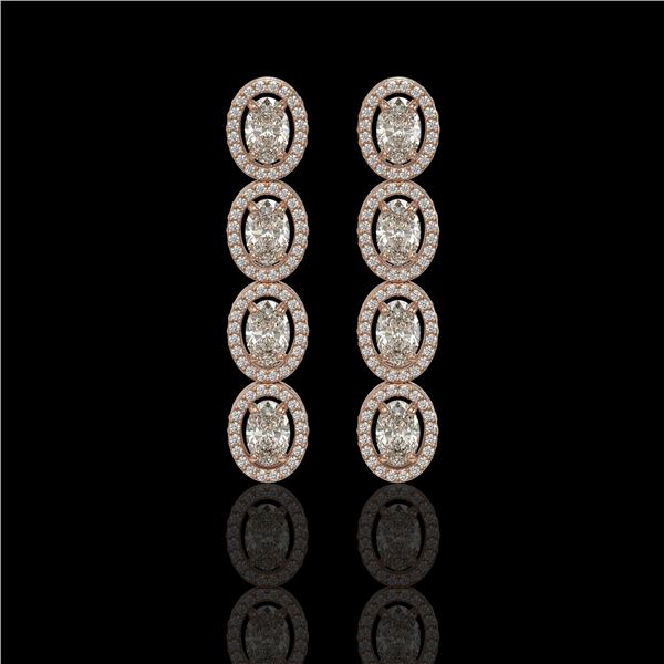 5.33 ctw Oval Cut Diamond Micro Pave Earrings 18K Rose Gold - REF-736G8W