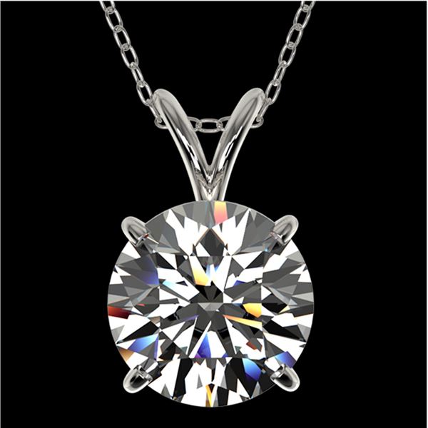 2 ctw Certified Quality Diamond Solitaire Necklace 10k White Gold - REF-449W5H