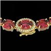 Image 1 : 66 ctw Pink Tourmaline & VS/SI Diamond Micro Necklace 14k Yellow Gold - REF-651G6W