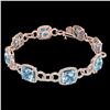 Image 2 : 30 ctw TOPAZ & Micro VS/SI Diamond Certified Bracelet 14k Rose Gold - REF-368Y9X