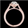 Image 2 : 1.93 ctw Certified Diamond Solitaire Halo Ring 10k Rose Gold - REF-327W3H