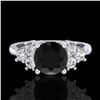 Image 2 : 1.5 ctw Fancy Black Diamond Engagment Ring 18k White Gold - REF-120A2N