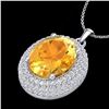 Image 2 : 4 ctw Citrine & Micro Pave VS/SI Diamond Necklace 18k White Gold - REF-92W4H