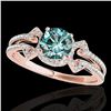 Image 1 : 1.36 ctw SI Certified Fancy Blue Diamond Solitaire Ring 10k Rose Gold - REF-126Y8X