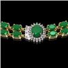 Image 3 : 43.13 ctw Emerald & Diamond Necklace 14K Yellow Gold - REF-527Y3X