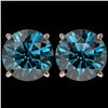Image 1 : 5 ctw Certified Intense Blue Diamond Stud Earrings 10k Rose Gold - REF-638F2M