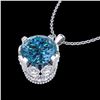 Image 2 : 1.5 ctw Fancy Intense Blue Diamond Art Deco Necklace 18k White Gold - REF-172Y8X
