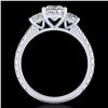 Image 2 : 2.14 ctw Princess VS/SI Diamond Art Deco 3 Stone Ring 18k White Gold - REF-454R5K