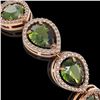 Image 3 : 19.7 ctw Tourmaline & Diamond Micro Pave Halo Bracelet 10k Rose Gold - REF-361K3Y