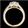 Image 2 : 1.5 ctw Certified Diamond Solitaire Halo Ring 10k Yellow Gold - REF-190M9G