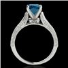 Image 2 : 1.21 ctw SI Certified Blue Diamond Solitaire Antique Ring 10k White Gold - REF-121G4W