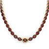 Image 2 : 45.25 ctw Garnet & Diamond Eternity Micro Necklace 14k Yellow Gold - REF-263K6Y