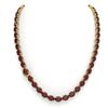 Image 3 : 45.25 ctw Garnet & Diamond Eternity Micro Necklace 14k Yellow Gold - REF-263K6Y