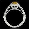 Image 2 : 1.93 ctw Certified SI/I Fancy Intense Yellow Diamond Ring 10k White Gold - REF-320A5N