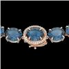 Image 1 : 177 ctw London Blue Topaz & Diamond Micro Necklace 14k Rose Gold - REF-563K5Y