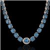 Image 2 : 177 ctw London Blue Topaz & Diamond Micro Necklace 14k Rose Gold - REF-563K5Y